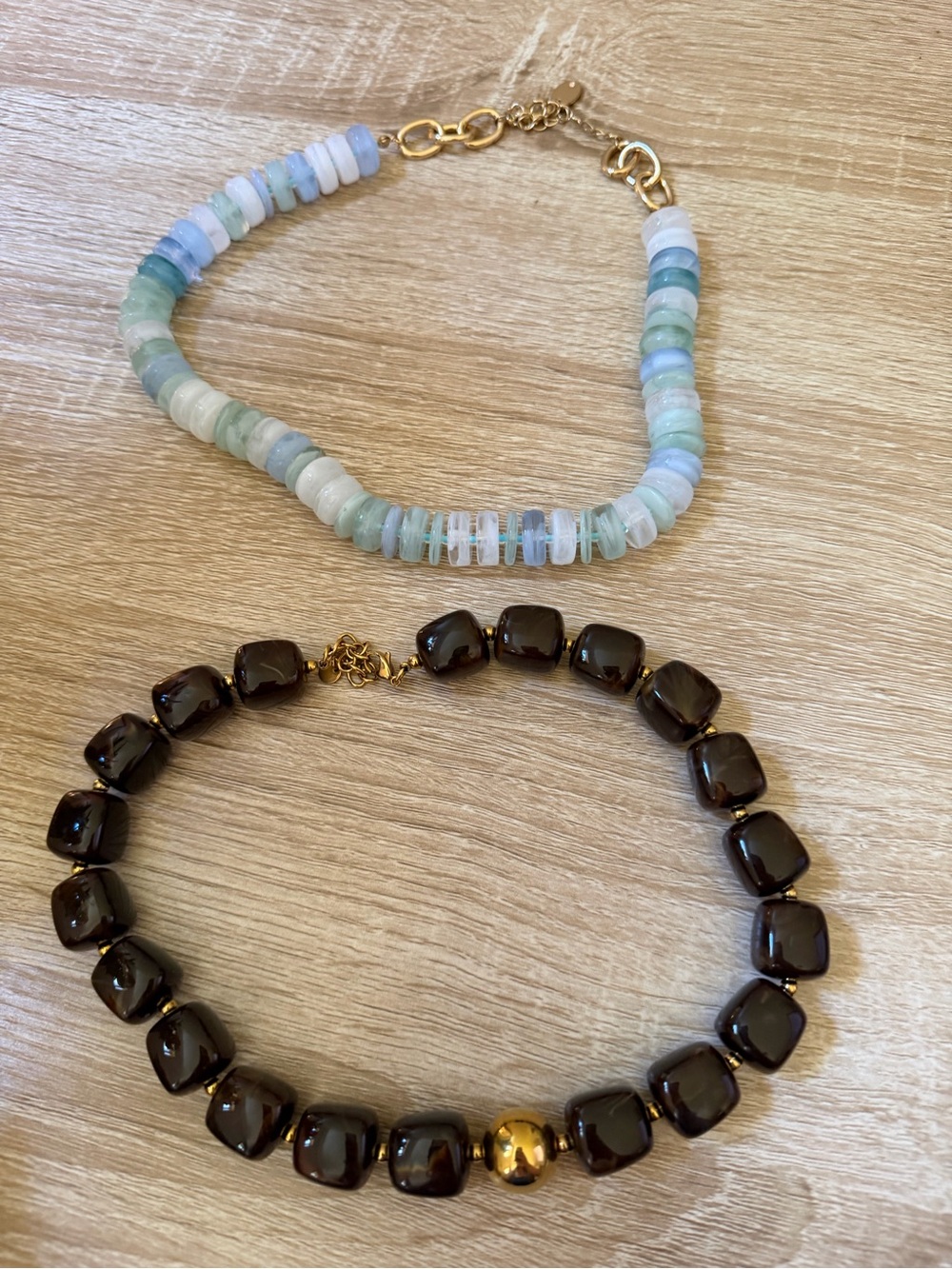 Gold Accent Brown Beaded Necklaces - Women Jewelry